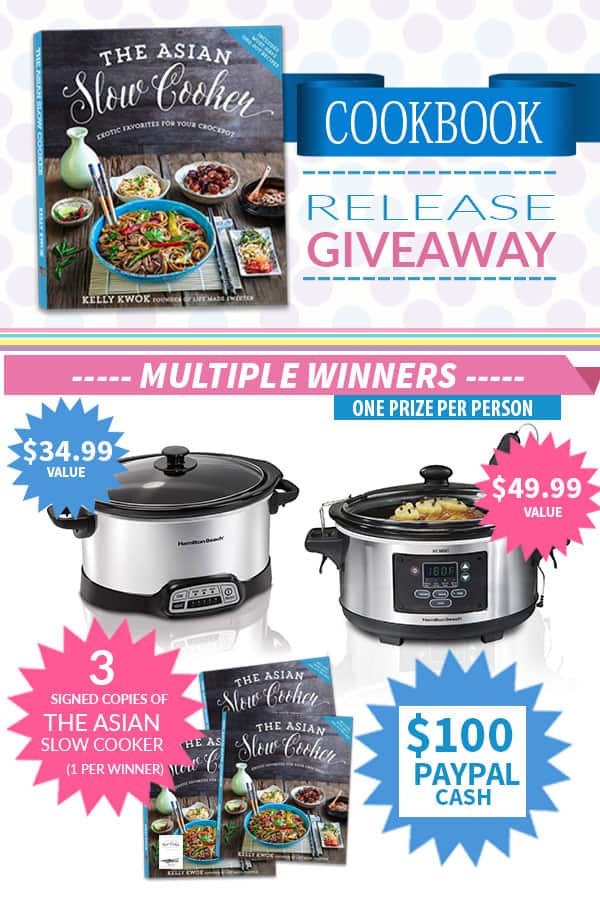 Giveaway for Hamilton Beach r plus $100 PayPal cash and 3 Signed copies of The Asian Slow Cooker cookbook