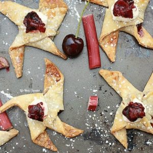 Cherry Rhubarb Pie Pinwheels - Life Made Sweeter