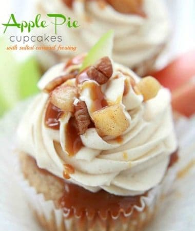 Apple Pie Cupcakes with - Salted Caramel Frostin