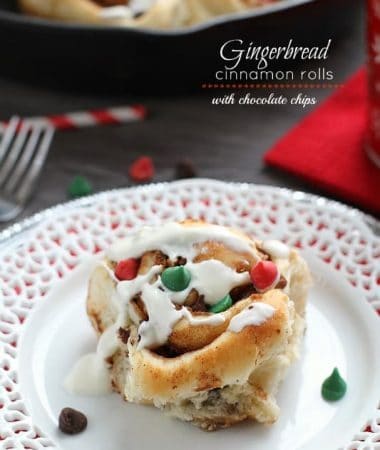 Gingerbread Cinnamon Rolls with Chocolate Chips by @LifeMadeSweeter
