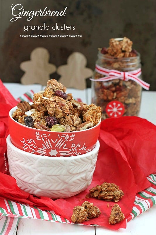 Gingerbread Granola Clusters - Start your morning off with all the flavors of classic gingerbread in a spiced and flavorful granola with big crunchy clusters @LifeMadeSweeter