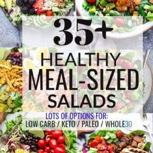 Collage with 6 Healthy Meal-Sized Salads