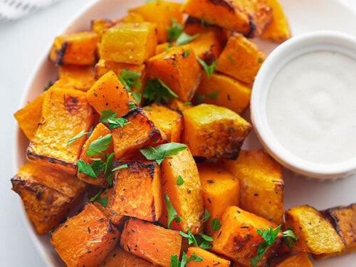 Air Fryer Butternut Squash Cubes - Cozy Cravings