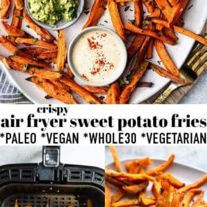 Pinterest collage for Air Fryer Sweet Potato Fries.