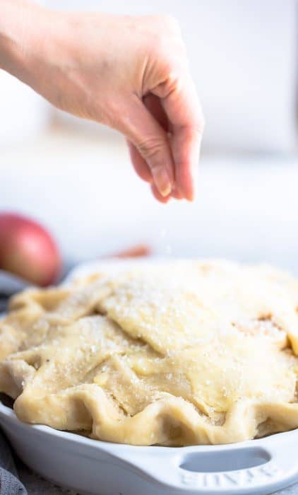 Classic Homemade Apple Pie is the perfect dessert for fall. Best of all, filled with tender apples, cinnamon, nutmeg, ginger, cloves and baked in a delicious flaky crust!