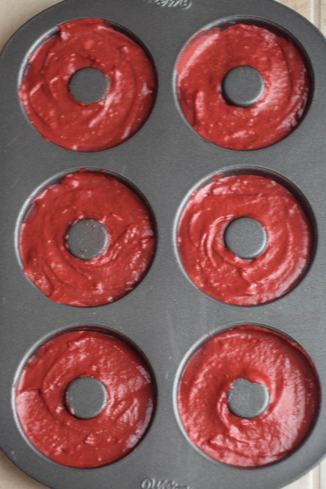 Baked Red Velvet Cake Donuts with Cream Cheese Glaze make the perfect Valentine's Day Treat