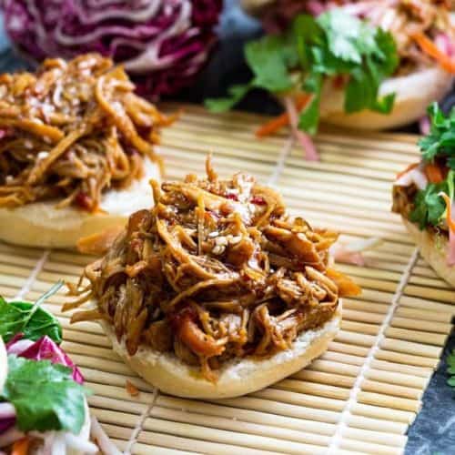 Slow Cooker Balsamic Honey Pulled Pork Sliders Easy Pork Appetizer Recipe