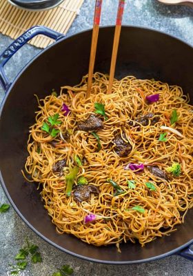 Beef Chow Mein is the perfect easy weeknight meal! Best of all, it comes together in under 30 minutes in just one pot! Forget calling restaurant takeout, this recipe is so much better with authentic flavors. Seriously the best!!