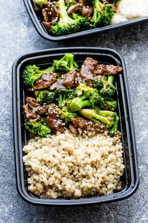 This Skinny Beef and Broccoli Stir-Fry makes the perfect easy weeknight dish full of authentic flavors. Best of all, it's so easy to make with authentic flavors and way better than your favorite Chinese takeout restaurant. Great for meal prep Sunday and leftovers can be used for work or school lunch bowls!