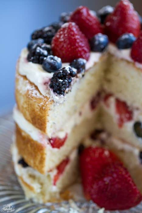 Berries and Cream Sponge Cake is the perfect dessert to use up summer berries