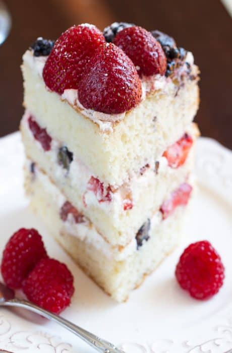 Berries and Cream Sponge Cake is the perfect dessert to use up summer berries