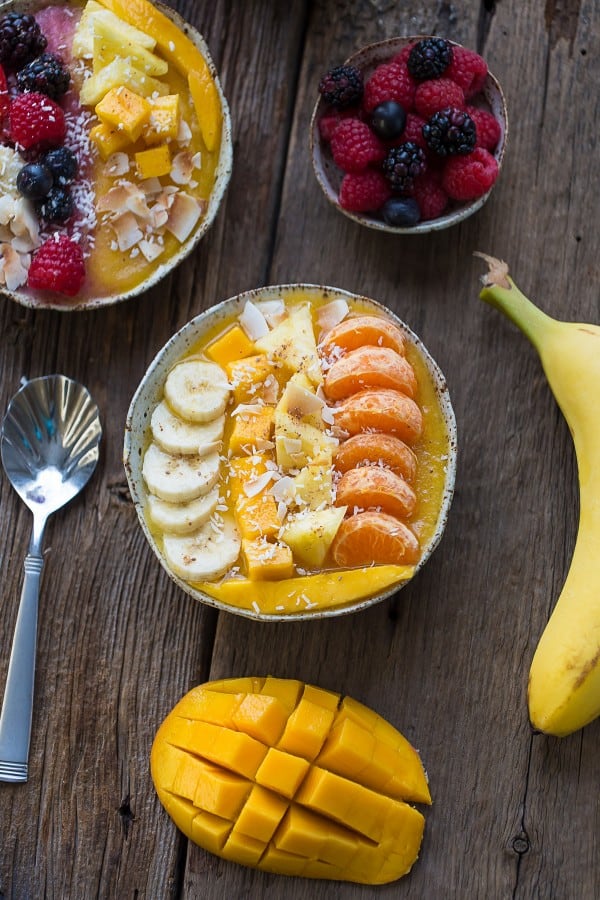 Berry Mango Coconut Layered Smoothie Bowl makes the perfect healthy breakfast or snack