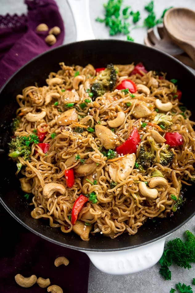 Easy Chicken & Veggies Chow Mein Recipe with Low Carb / Paleo Options