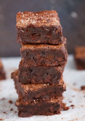 stack of the best brownies ever made!