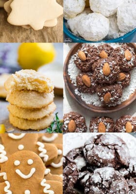 Collage of keto cookies for the holidays