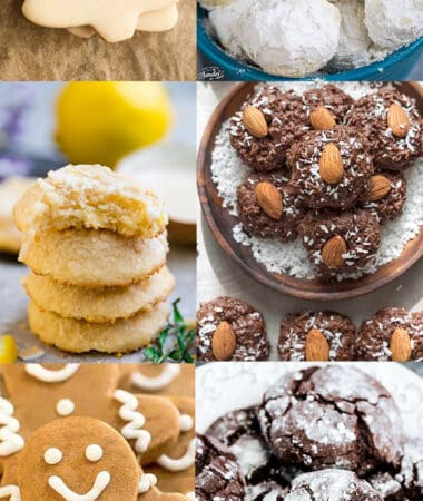 Collage of keto cookies for the holidays