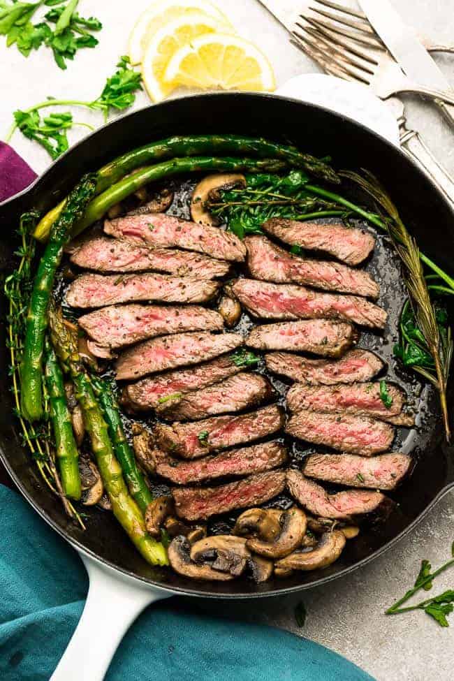 Cast Iron Steaks with Herb Butter