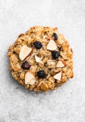 Top view of blueberry breakfast cookie