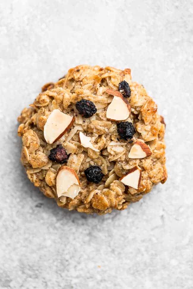 Top view of blueberry breakfast cookie