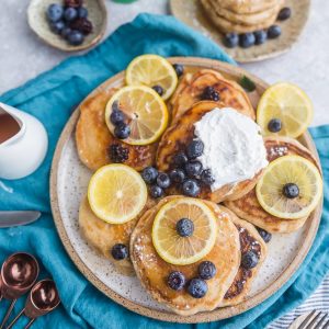 Fluffy Blueberry Lemon Pancakes make the perfect weekend breakfast