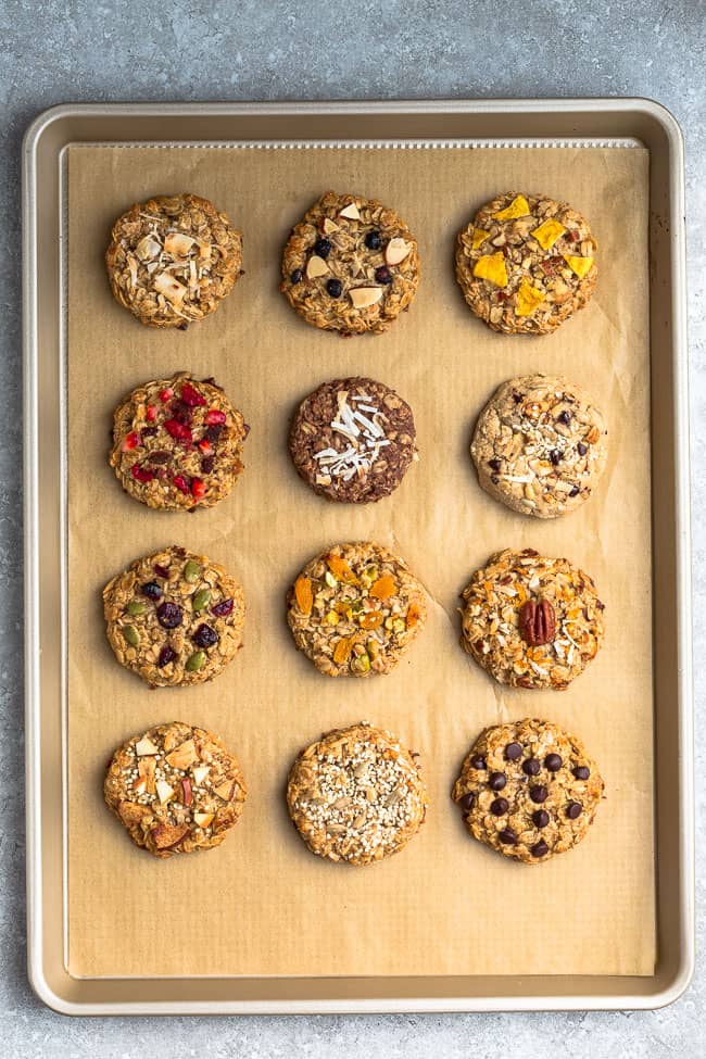 Twelve Breakfast Cookies On a Parchment-Lined Baking Sheet