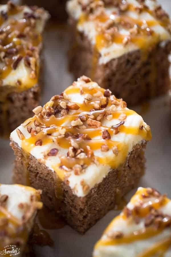 Brown Sugar Butterscotch Sheet Cake with Pecans