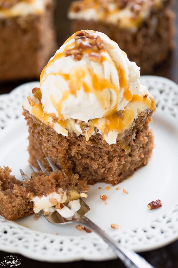 Brown Sugar Butterscotch Sheet Cake makes an easy & decadent dessert for the holidays