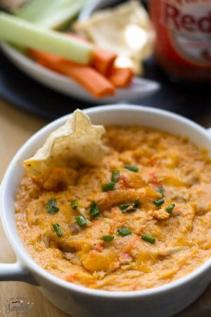 Slow Cooker Buffalo Chicken Dip with Zucchini is perfect for summer parties