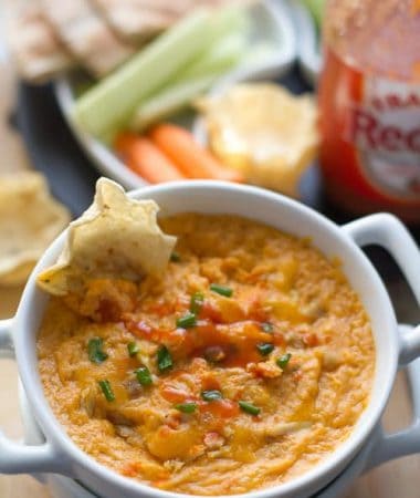 Slow Cooker Buffalo Chicken Dip with Zucchini is perfect for summer parties