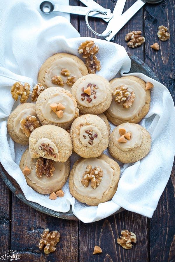 Butterscotch Maple Walnut Fudge Filled Cookies make the perfect sweet treat