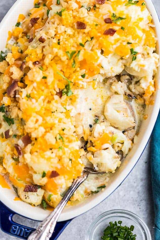 Top view of cauliflower casserole.