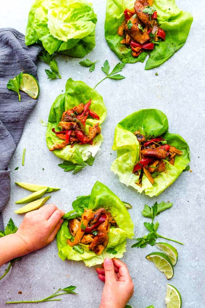 Chicken Fajita Lettuce Wraps Paleo Whole 30 Keto