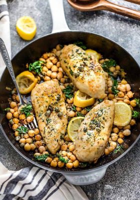 This recipe for Chicken Piccata is the perfect easy one pan meal for busy weeknights or impressive enough for date night. Best of all, comes together in just 30 minutes with a tangy lemon sauce with capers. Great for Sunday meal prep for packing into school or work lunchboxes or lunch bowls.