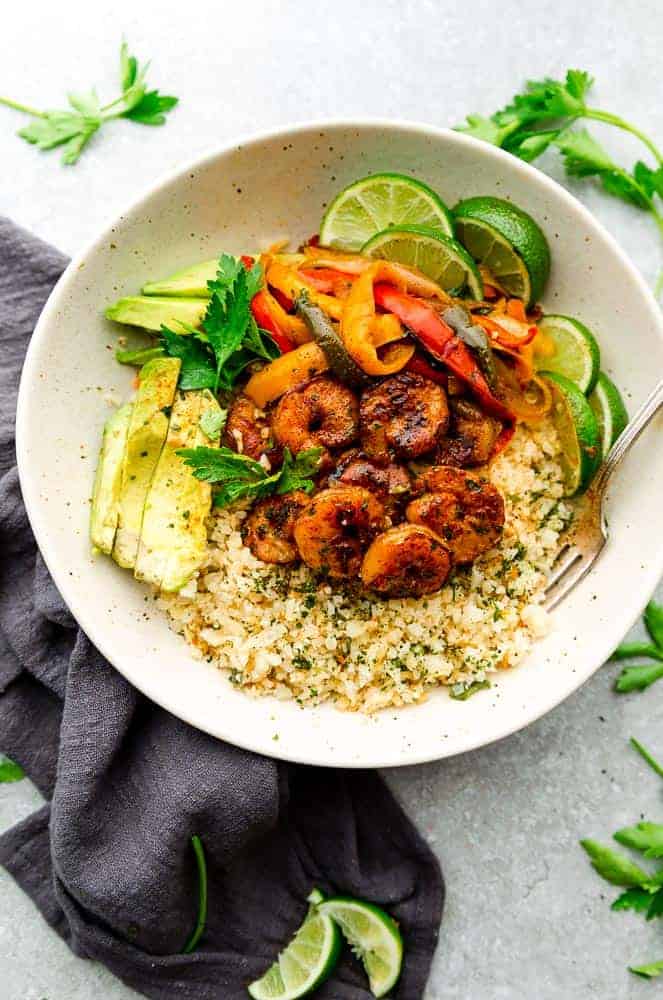 Chili Lime Shrimp Fajita Bowls Low Carb / Keto Friendly Life Made