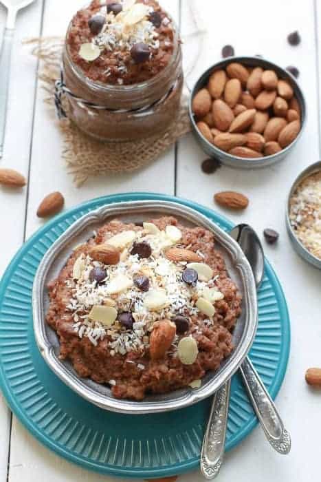 Chocolate Coconut Almond Overnight Oats makes the perfect healthy breakfast