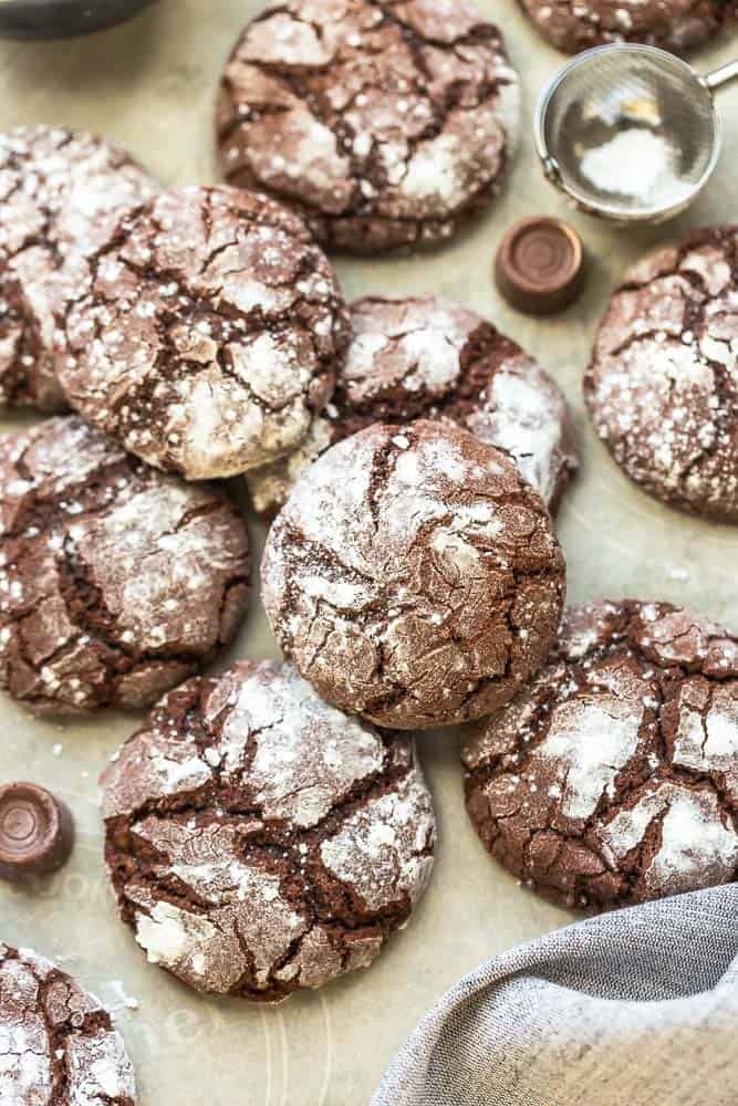 Chocolate Crinkle Cookies are soft, chewy and the perfect classic cookie to add to your holiday cookie platter. Best of all, so easy to make!