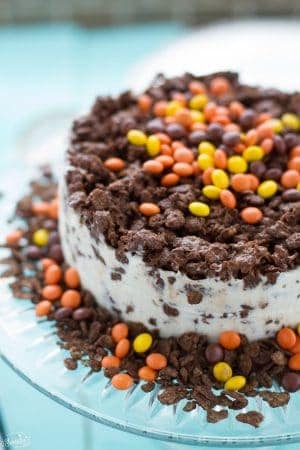Chocolate Peanut Butter Crunch Ice Cream Cake