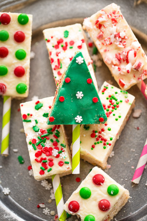 Christmas White Chocolate Rice Krispy Treats are perfect for the holidays