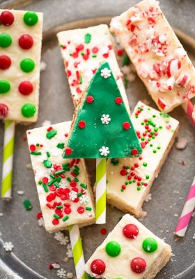 Christmas White Chocolate Rice Krispy Treats are perfect for the holidays