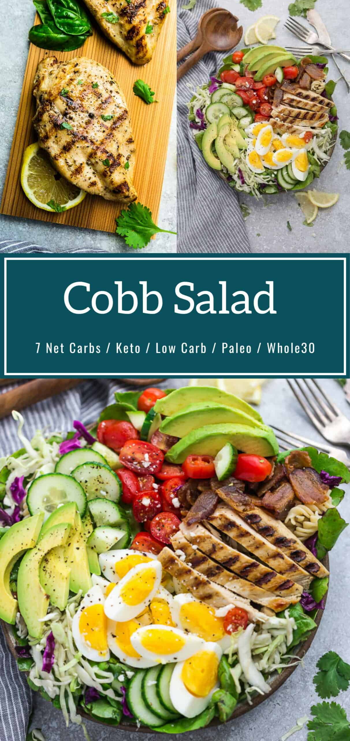 Cobb Salad Easy Lunch Recipe Healthy Low Carb Keto Paleo