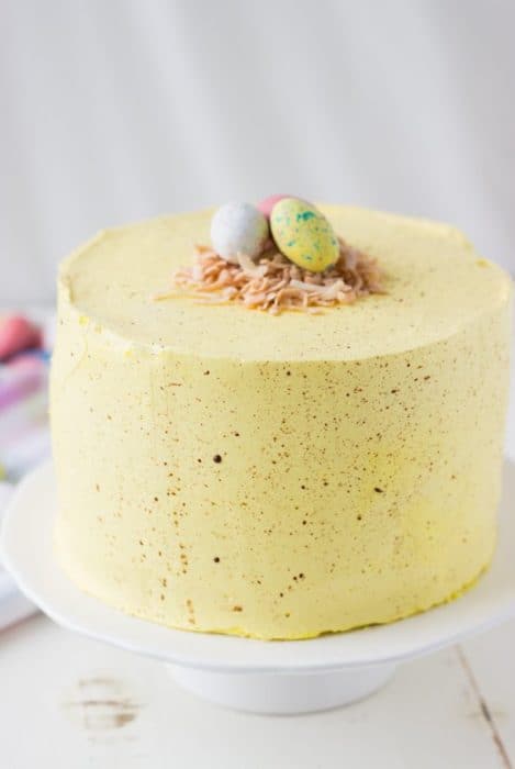 Coconut Lemon Easter Speckled Layer Cake