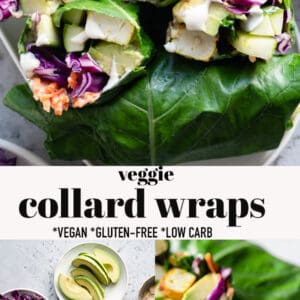 Pinterest collage for collard wraps