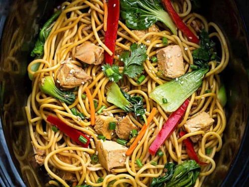 Slow Cooker Chicken Lo Mein Crock Pot Meal Prep Recipe Video