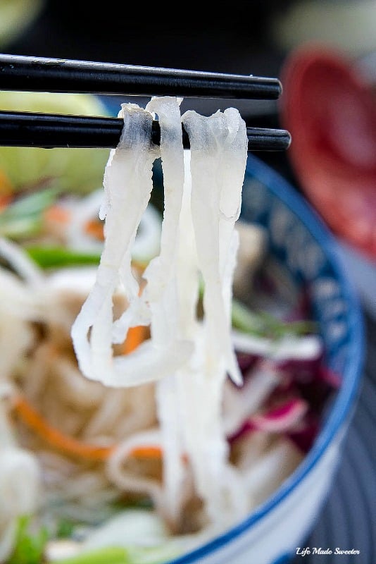 Daikon Pho is a healthy twist on Vietnamese pho using sprialzed daikon noodles with a sweet & spicy vegetable broth.