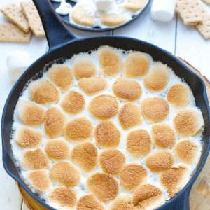 Easy Indoor S'mores Dip made 3 ways & easily comes together in 10 minutes. It's the perfect summer treat & with no campfire required