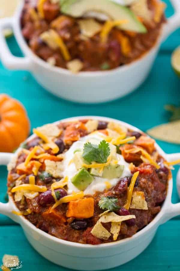 Easy Pumpkin Chili is hearty, filling & the perfect dish to warm up with