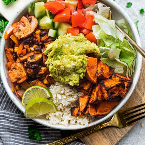 Loaded Vegan Burrito Bowls - The Conscientious Eater