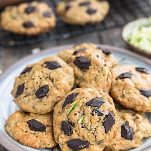 Flourless Zucchini Breakfast Cookies on a gray plate