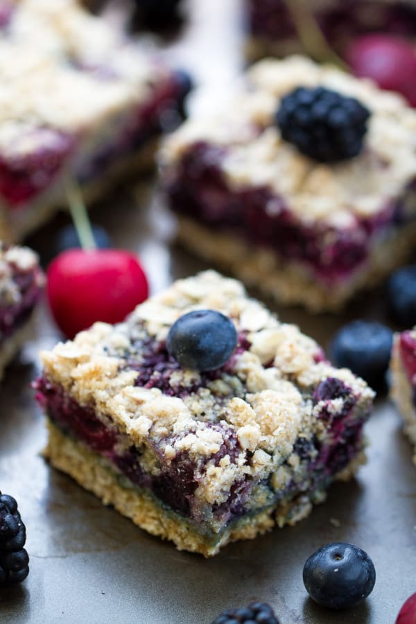 Fresh Cherry Berry Crumble Bars - Life Made Sweeter