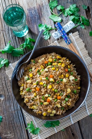 Chinese Fried Rice makes the perfect easy weeknight dish. With the most authentic flavors! My father was the head chef at a top Hong Kong Chinese restaurant and this was his specialty! So delicious and way better than any takeout!